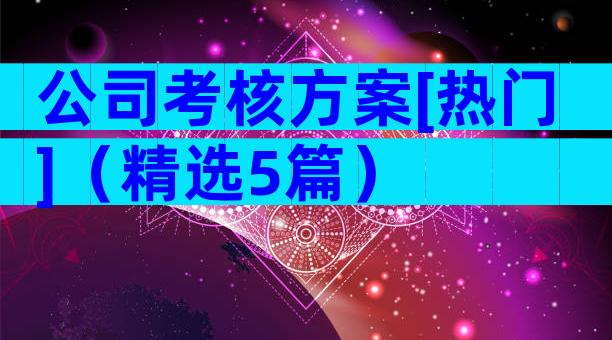 公司考核方案[热门]（精选5篇）